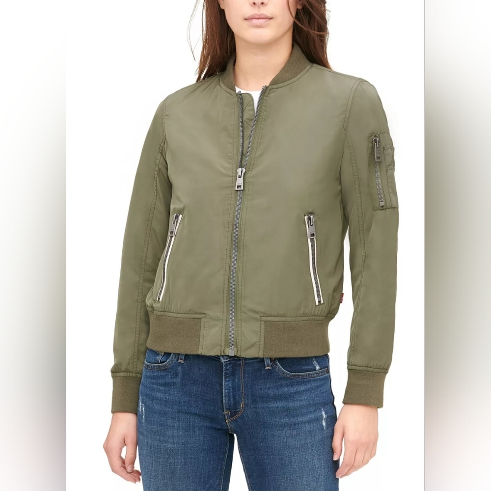 Levi's Lightweight Zip-Detail Bomber Jacket